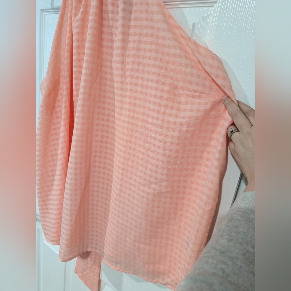NWT Torrid Impatient Pink Clip Chiffon Mock Neck Halter in Size 3 / 22-24 - Picture 4 of 10